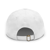 Leather Patch Dad Hat — Vintage Circular Logo "FUM" Cap - Fake it Until you Make It